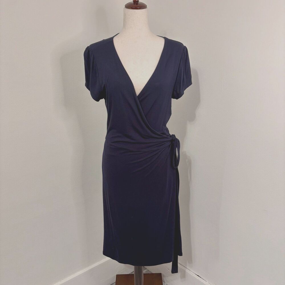 Boden Navy Blue Jersey Wrap Dress Sz 12R